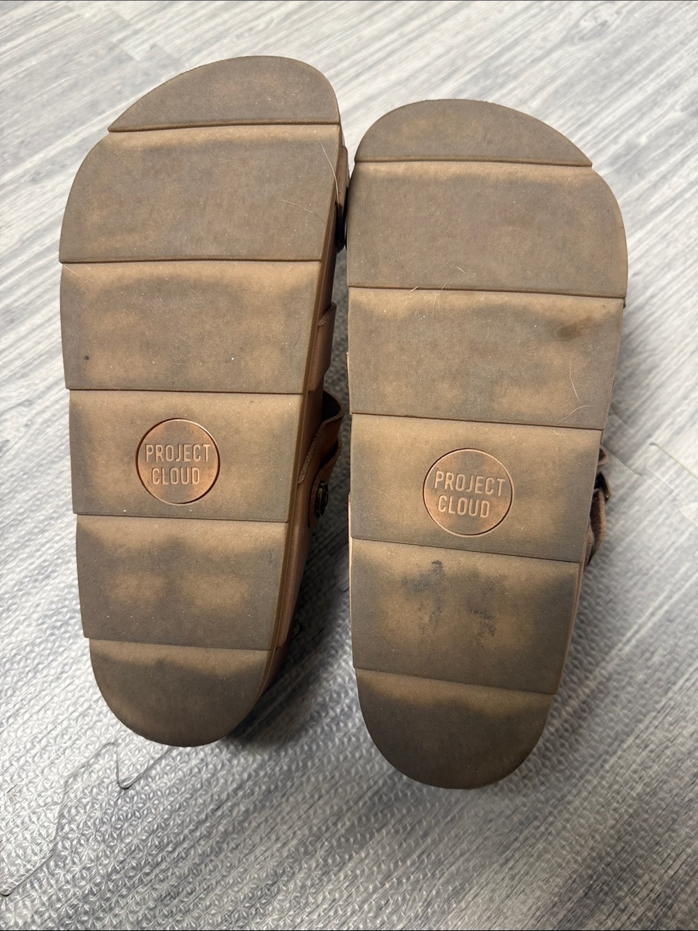 Project Cloud Tan Leather Convertible Strappy Comfort Sandals Size 7.5 - Picture 6 of 6